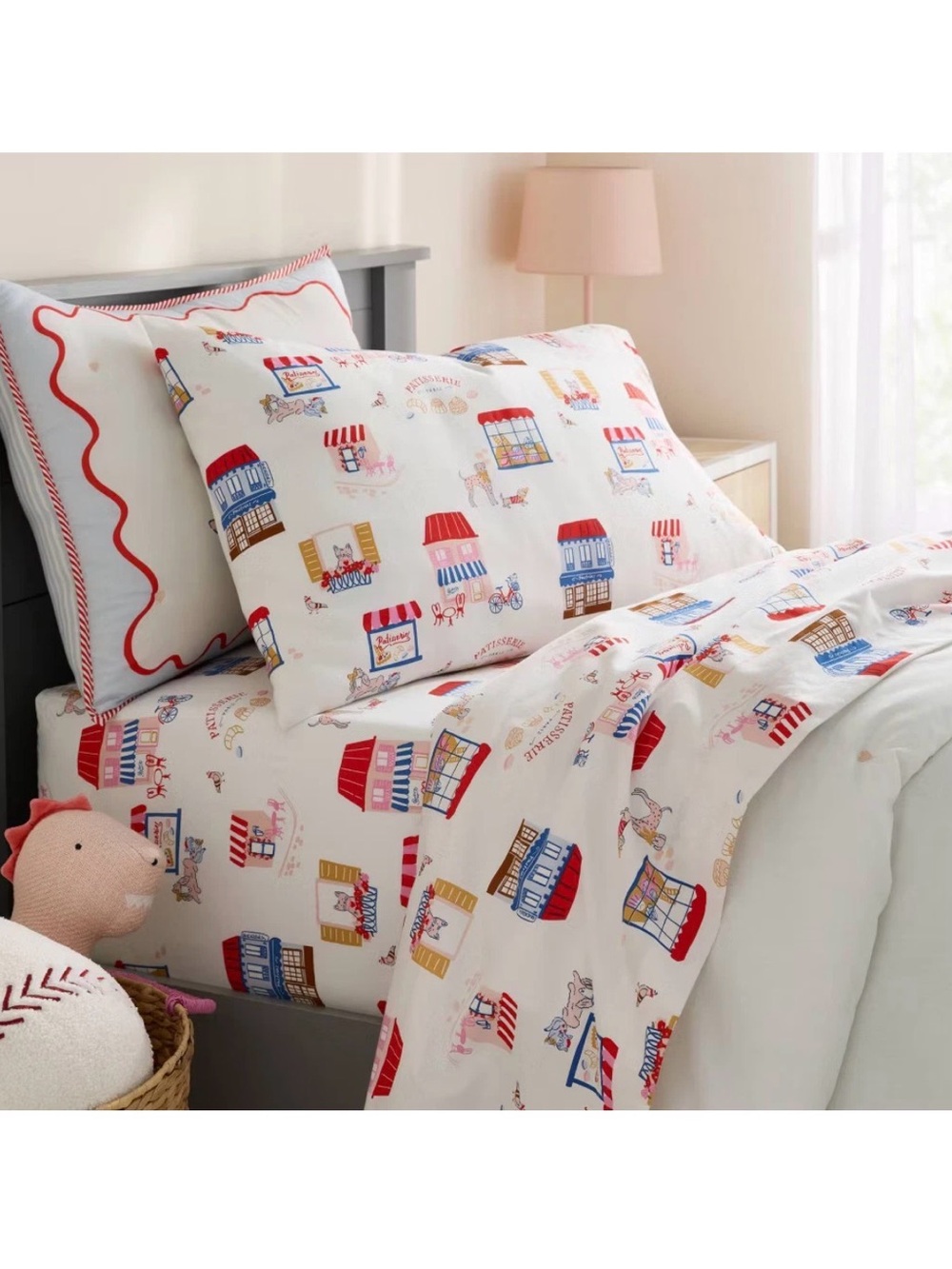 Cheerful Bakery Patisserie Boulangerie with Animals Full Cotton Sheet Set - NWT